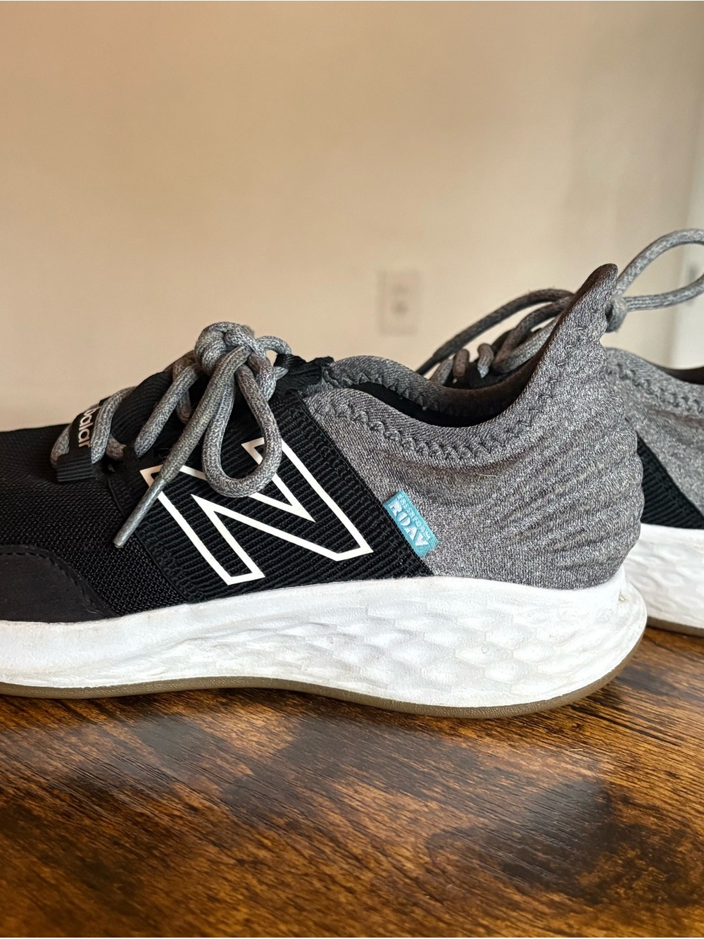 New Balance boysize Black and Gray Mesh Sneakers